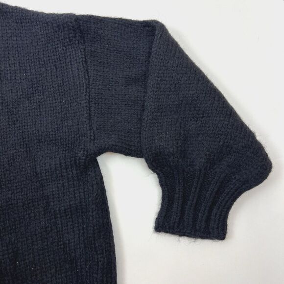 Lisa Says Gah Cece Turtleneck Sweater Size M/L Black Ink Bow Knit Oversized Cozy - Picture 9 of 14